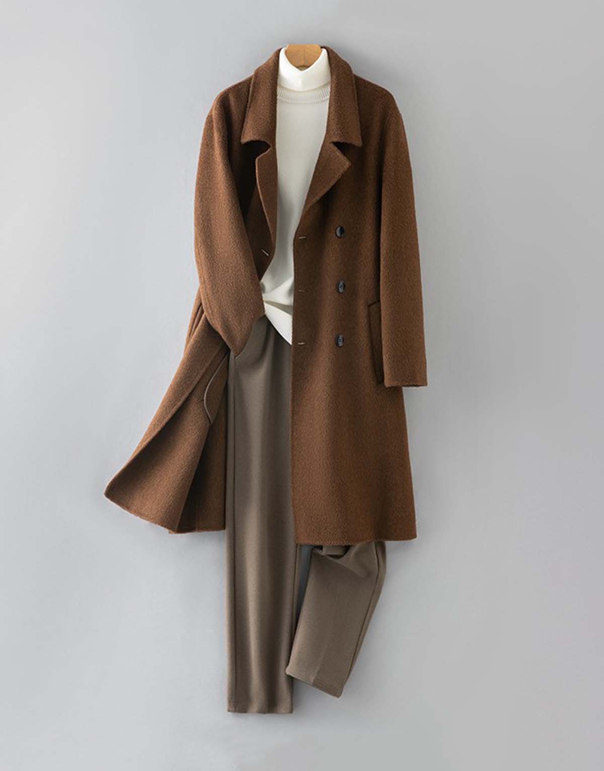 Camel wool coat-w9015
